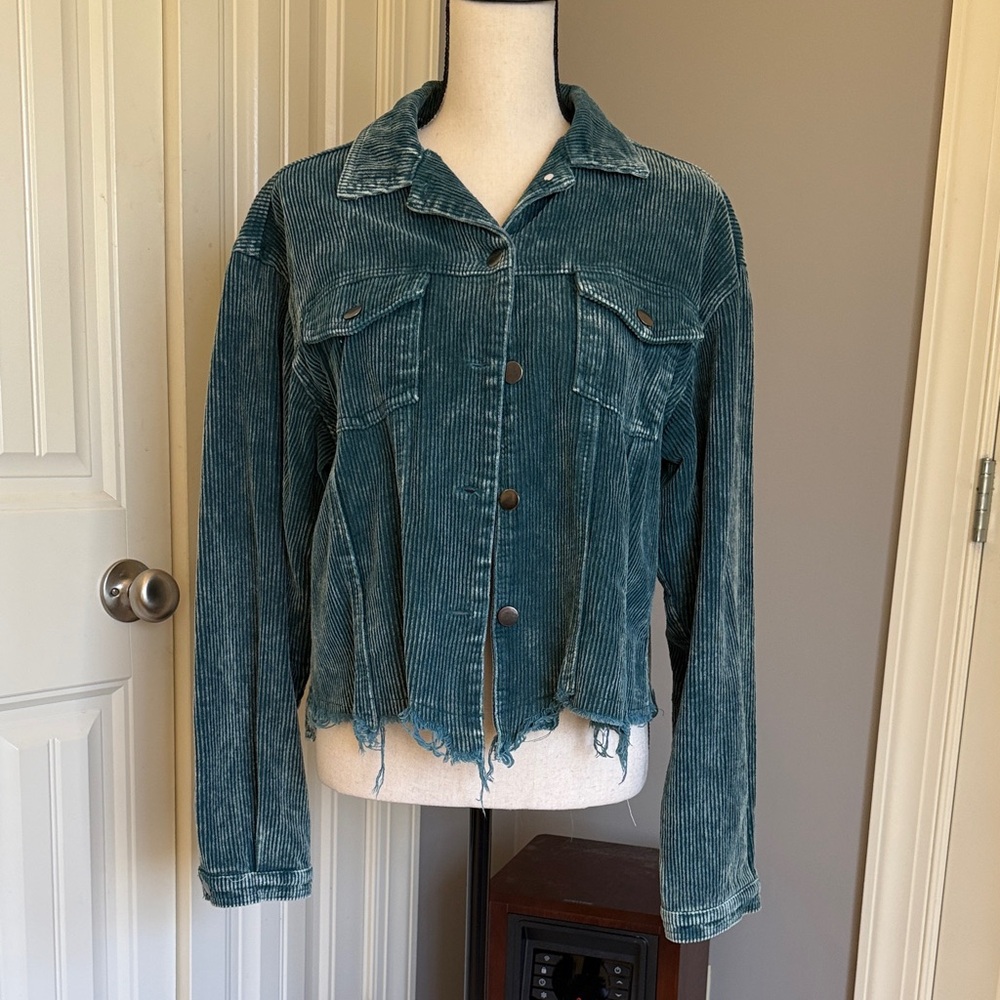 POL green Corduroy Women's Jacket